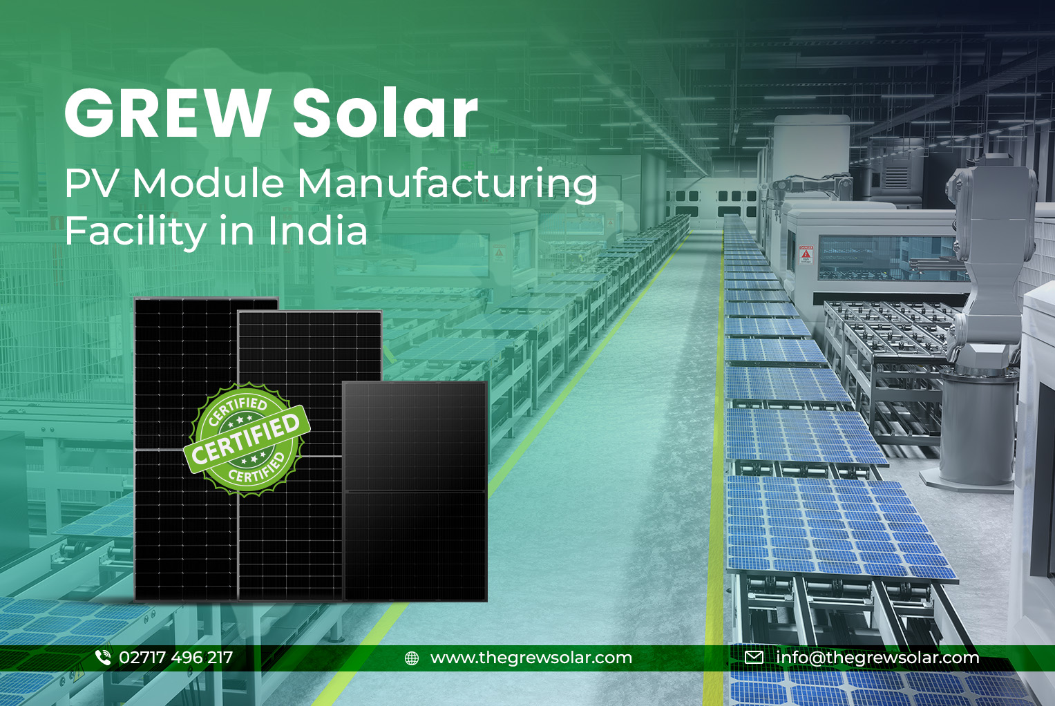 Solar panel manufacturing facility interior